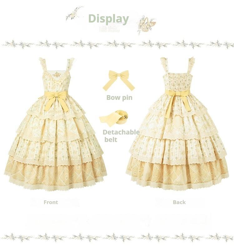 With PUJI - Letter and Poetry Sunflower Matters - Country Lolita JSK Embroidered Printed Lolita Dress - Image 15