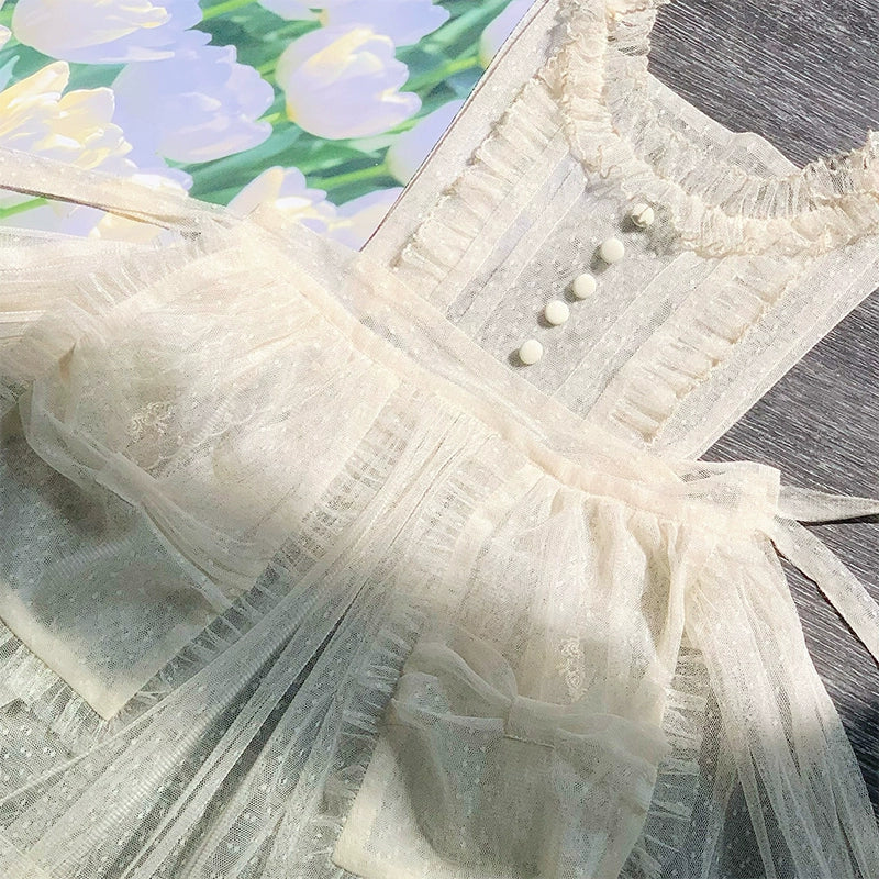 With PUJI - Letter and Poetry Sunflower Matters - Country Lolita JSK Embroidered Printed Lolita Dress - Image 19