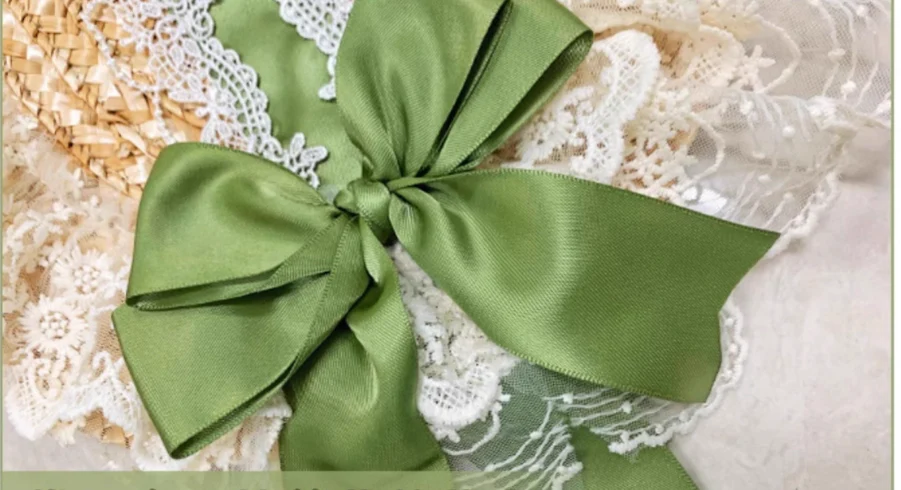 With PUJI - Floral Language - Country Lolita Lace Bow Flat Cap Straw Hat - Image 23