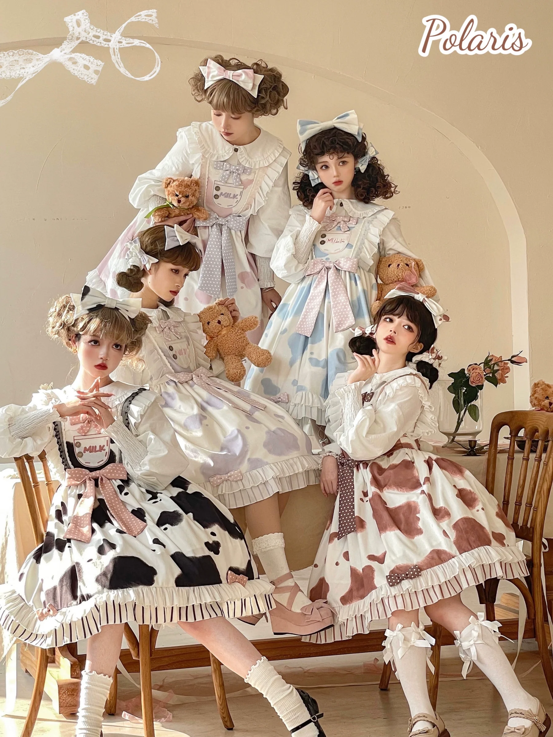Milky Dango - Cow Spot Kawaii Lolita JSK, Side Pockets - Image 4