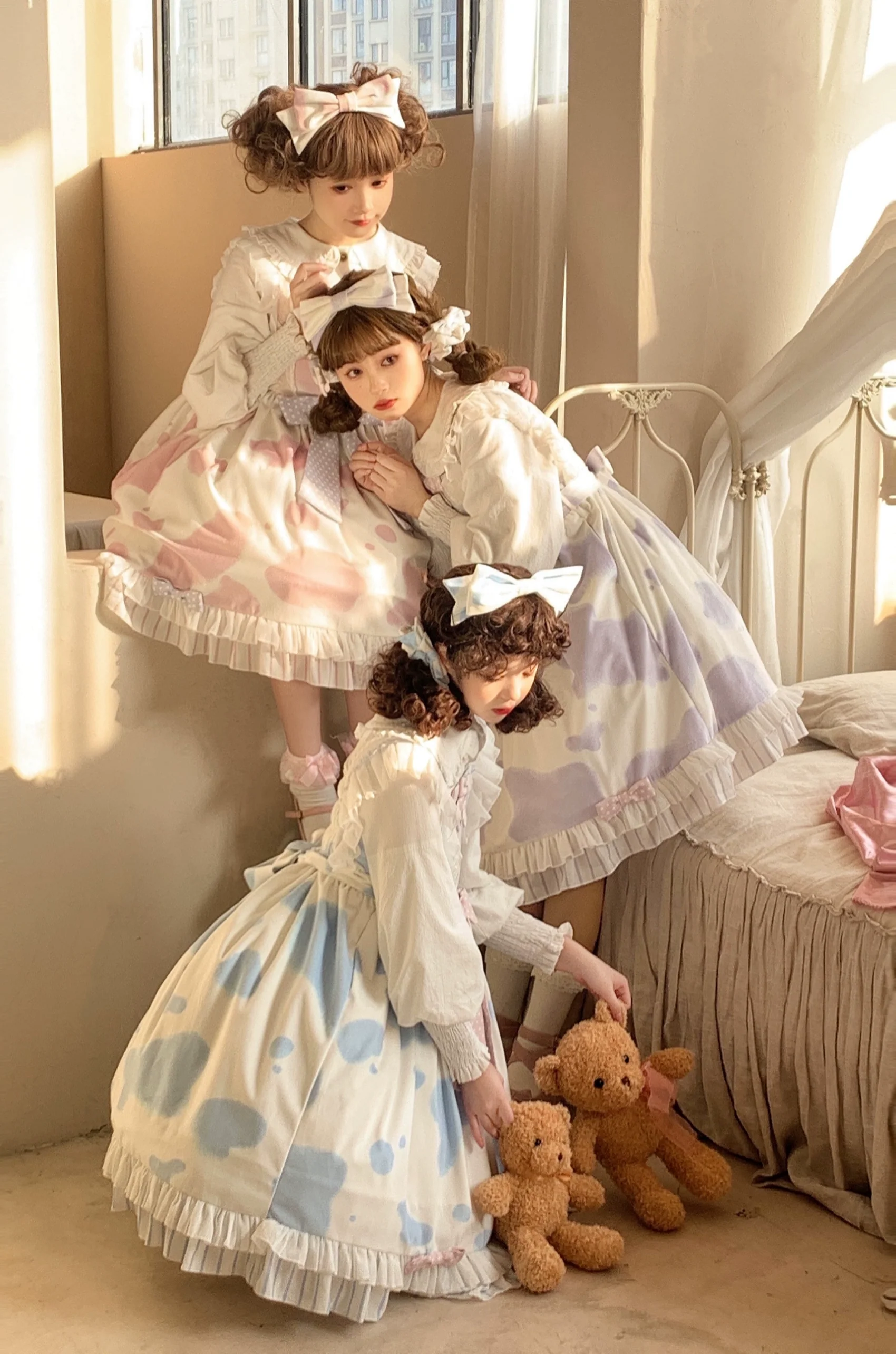 Milky Dango - Cow Spot Kawaii Lolita JSK, Side Pockets - Image 5