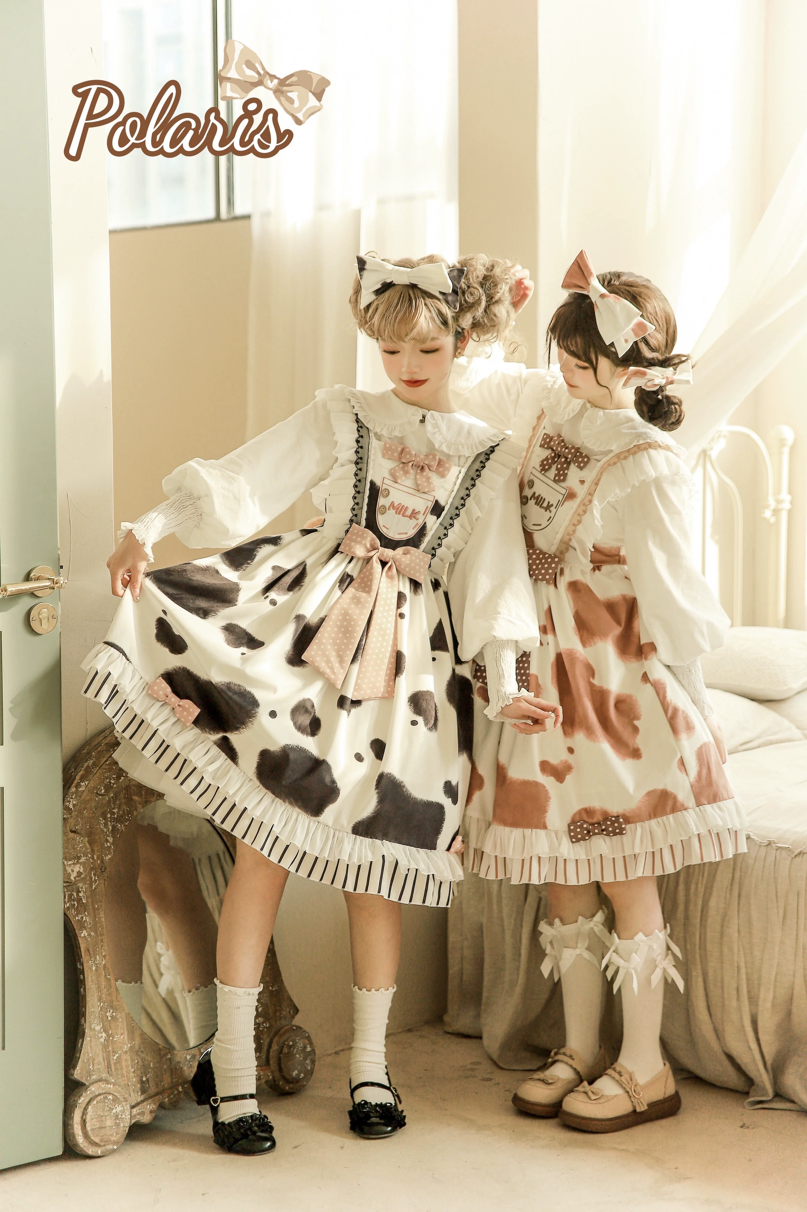 Milky Dango - Cow Spot Kawaii Lolita JSK, Side Pockets - Image 9