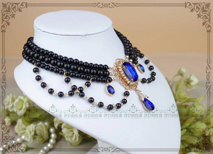 Customized Lolita Pearl Necklace with Gemstone Pendants - Image 15