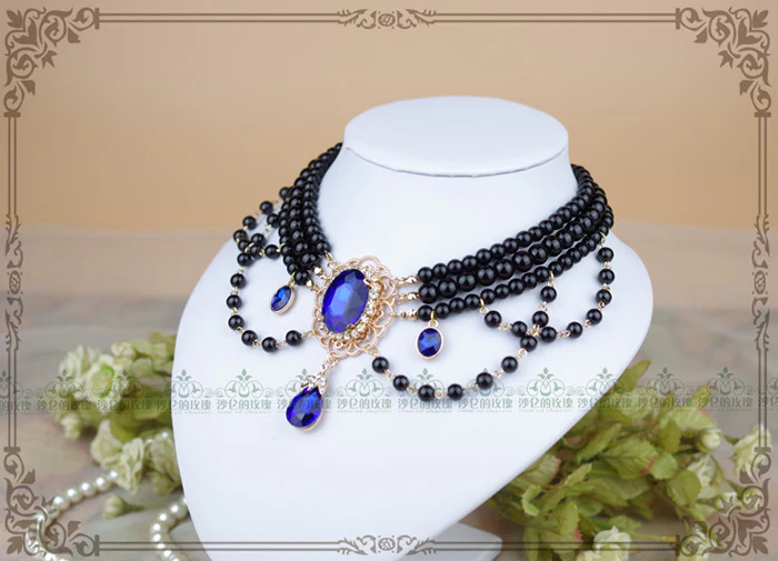 Customized Lolita Pearl Necklace with Gemstone Pendants - Image 16