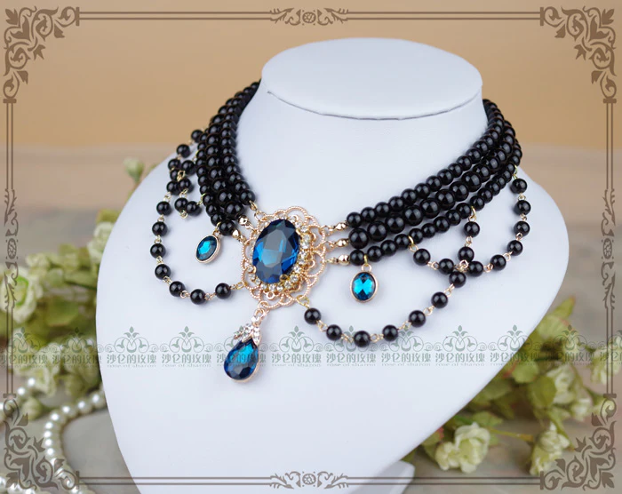 Customized Lolita Pearl Necklace with Gemstone Pendants - Image 19