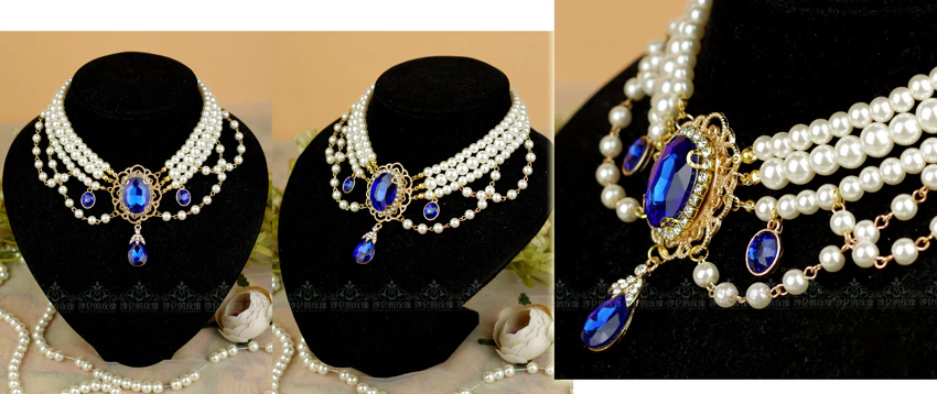 Customized Lolita Pearl Necklace with Gemstone Pendants - Image 21