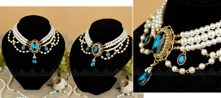 Customized Lolita Pearl Necklace with Gemstone Pendants - Image 22