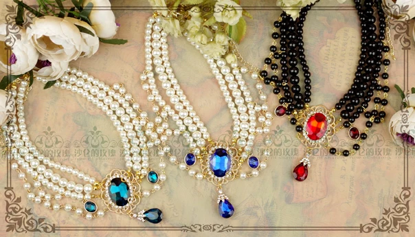 Customized Lolita Pearl Necklace with Gemstone Pendants - Image 26