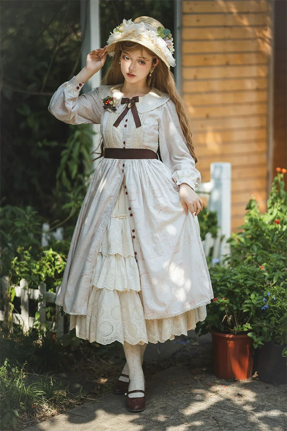 Chubby Fox in the Forest - Customized Lolita Skirt Embroidery Lace Cotton Lolita Skirt - Image 11