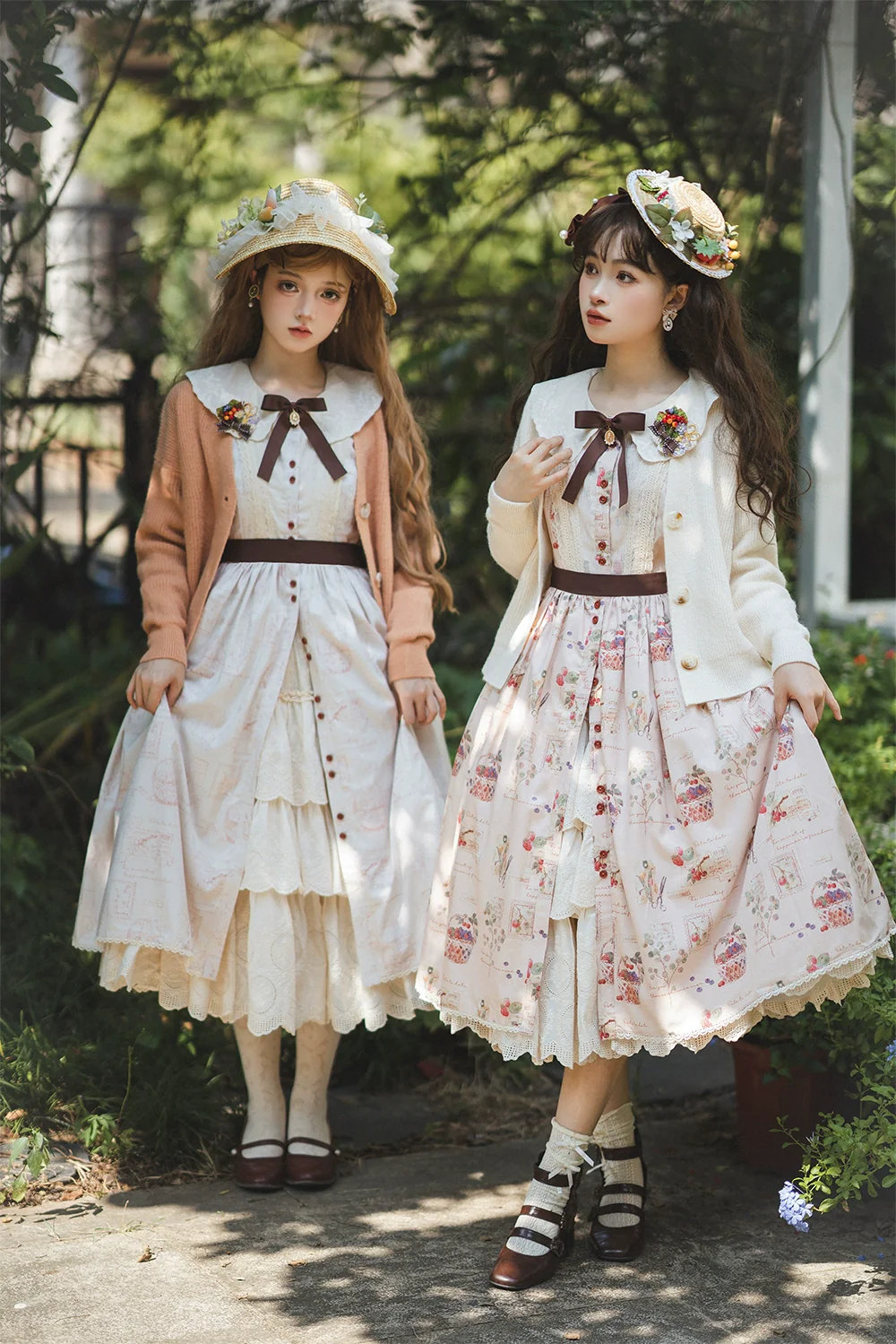 Chubby Fox in the Forest - Customized Lolita Skirt Embroidery Lace Cotton Lolita Skirt - Image 15