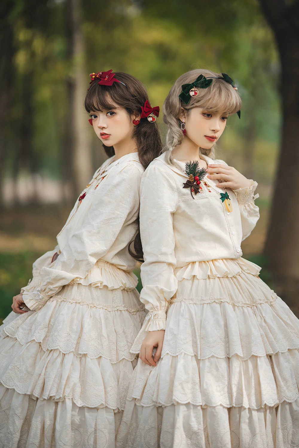 Chubby Fox in the Forest - Customized Lolita Skirt Embroidery Lace Cotton Lolita Skirt - Image 18