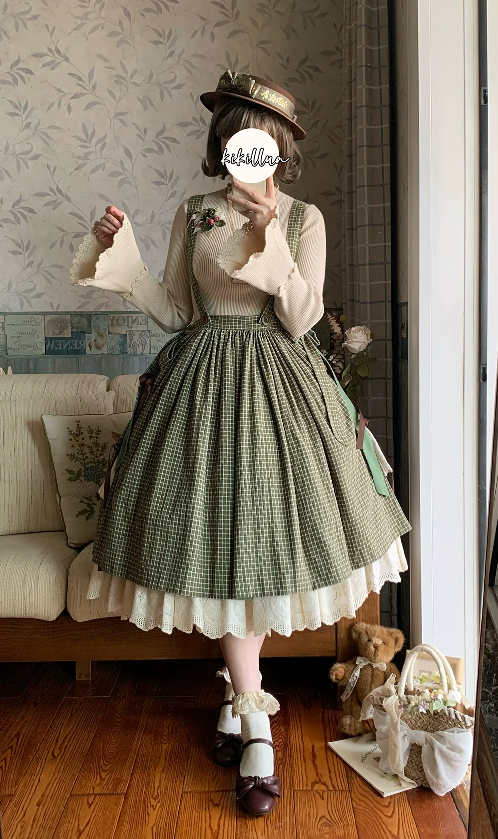 Chubby Fox in the Forest - Customized Lolita Skirt Embroidery Lace Cotton Lolita Skirt - Image 25