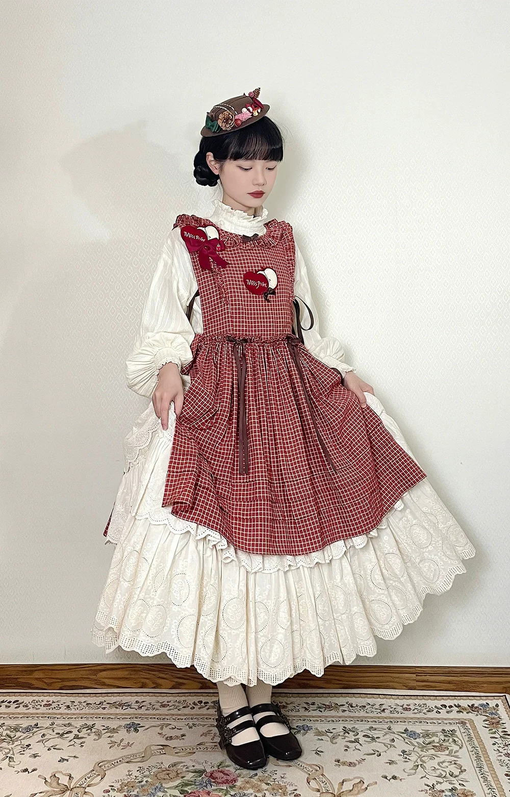 Chubby Fox in the Forest - Customized Lolita Skirt Embroidery Lace Cotton Lolita Skirt - Image 48