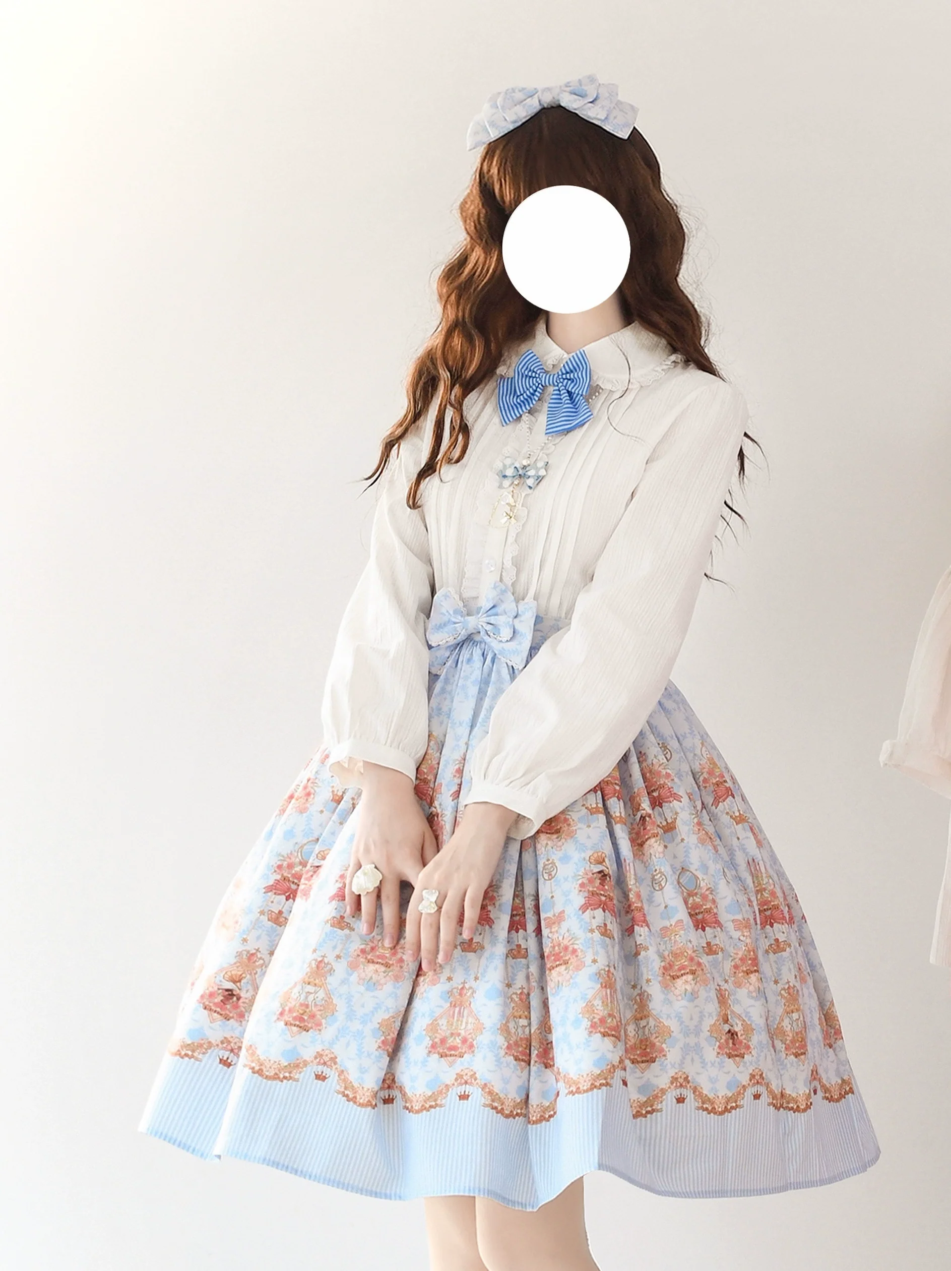 Rose Garden Bunny - Daily Lolita Rose Bunny Printing OP JSK Dress Set - Image 11