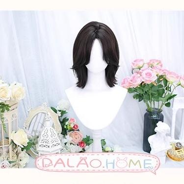 Dalao Home - Bitter Wine - Daily Lolita Short Wig Eight-character Bangs Short Black Tea - Image 7