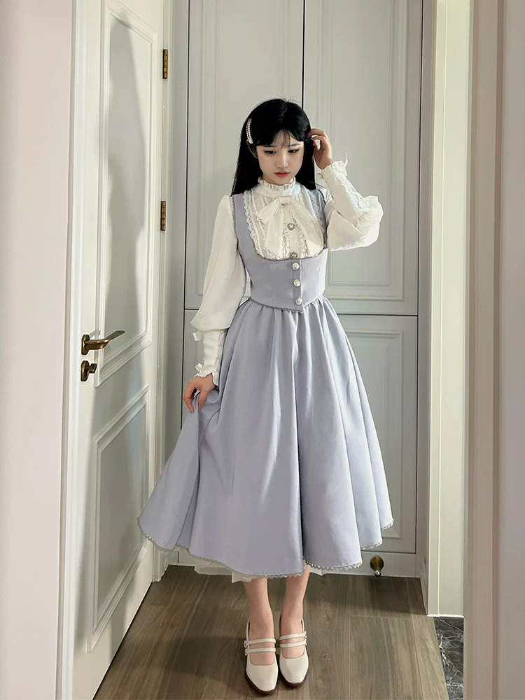 Daily Lolita Skirt Set Long sleeve Coat Dress Set - Image 18