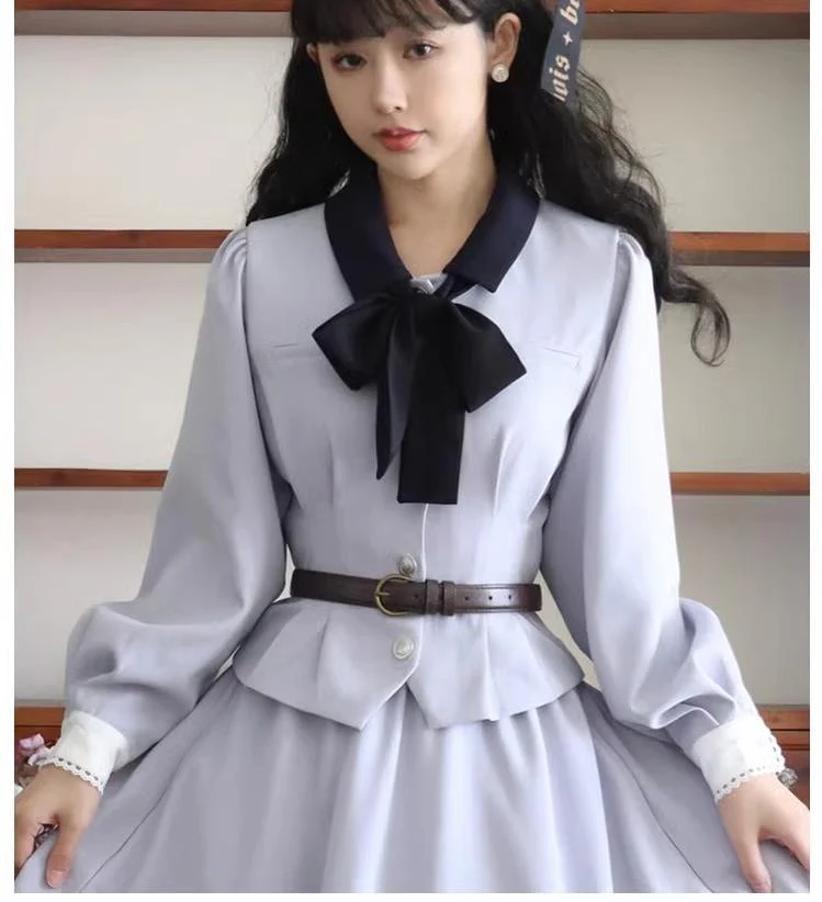 Daily Lolita Skirt Set Long sleeve Coat Dress Set - Image 8