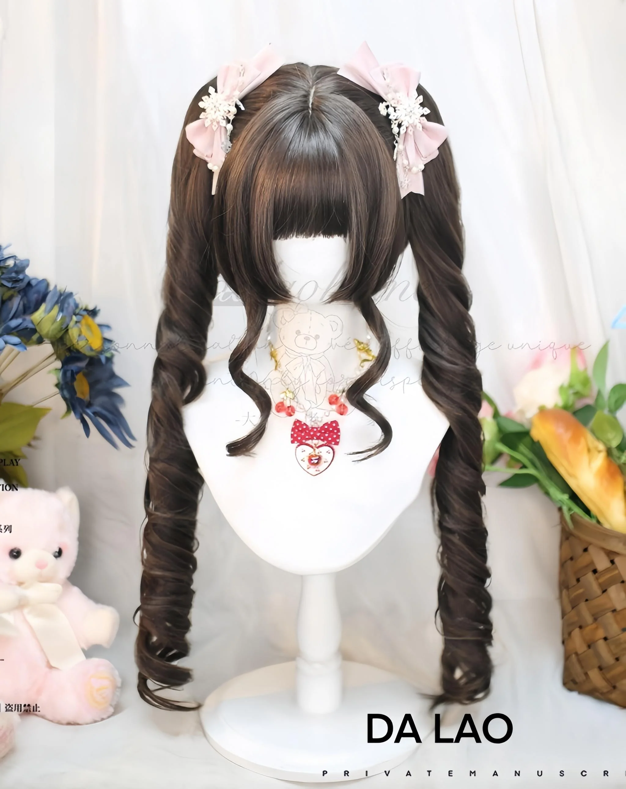 Dalao Home - Daily Lolita Wig with Roman Roll Twins Tails Multi Color - Image 3