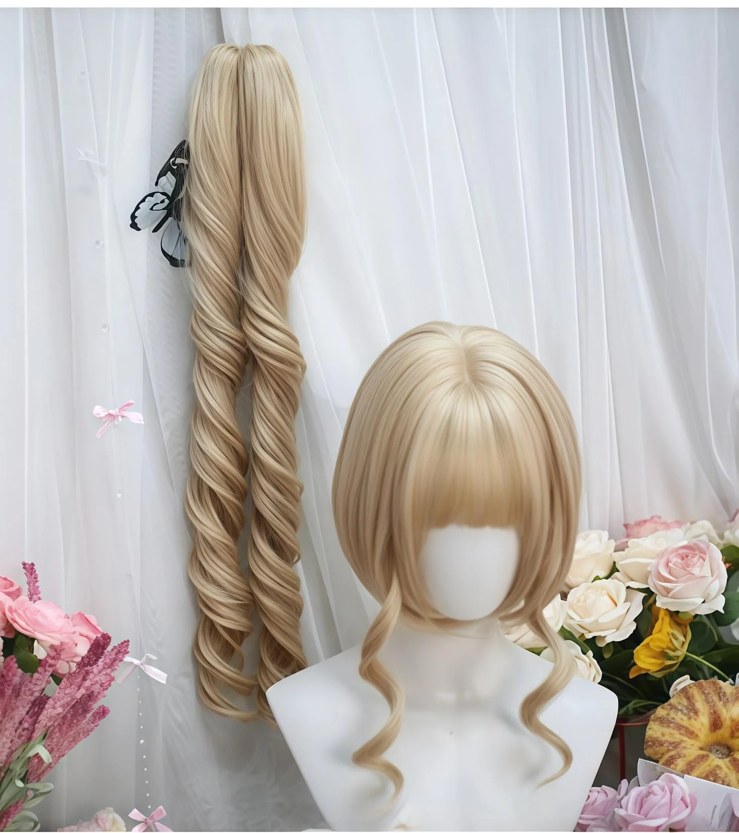 Dalao Home - Daily Lolita Wig with Roman Roll Twins Tails Multi Color - Image 6