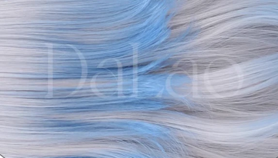 Dalao - Natural Lolita Long Curly Gray Blue Wigs - Image 10