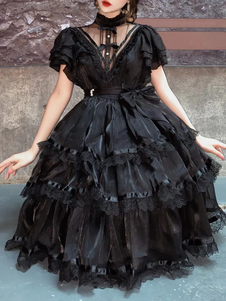 Castle Night - Dark Themed Gothic Lolita OP - Image 11