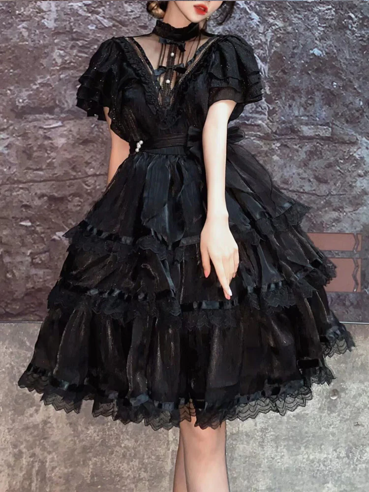 Castle Night - Dark Themed Gothic Lolita OP - Image 8
