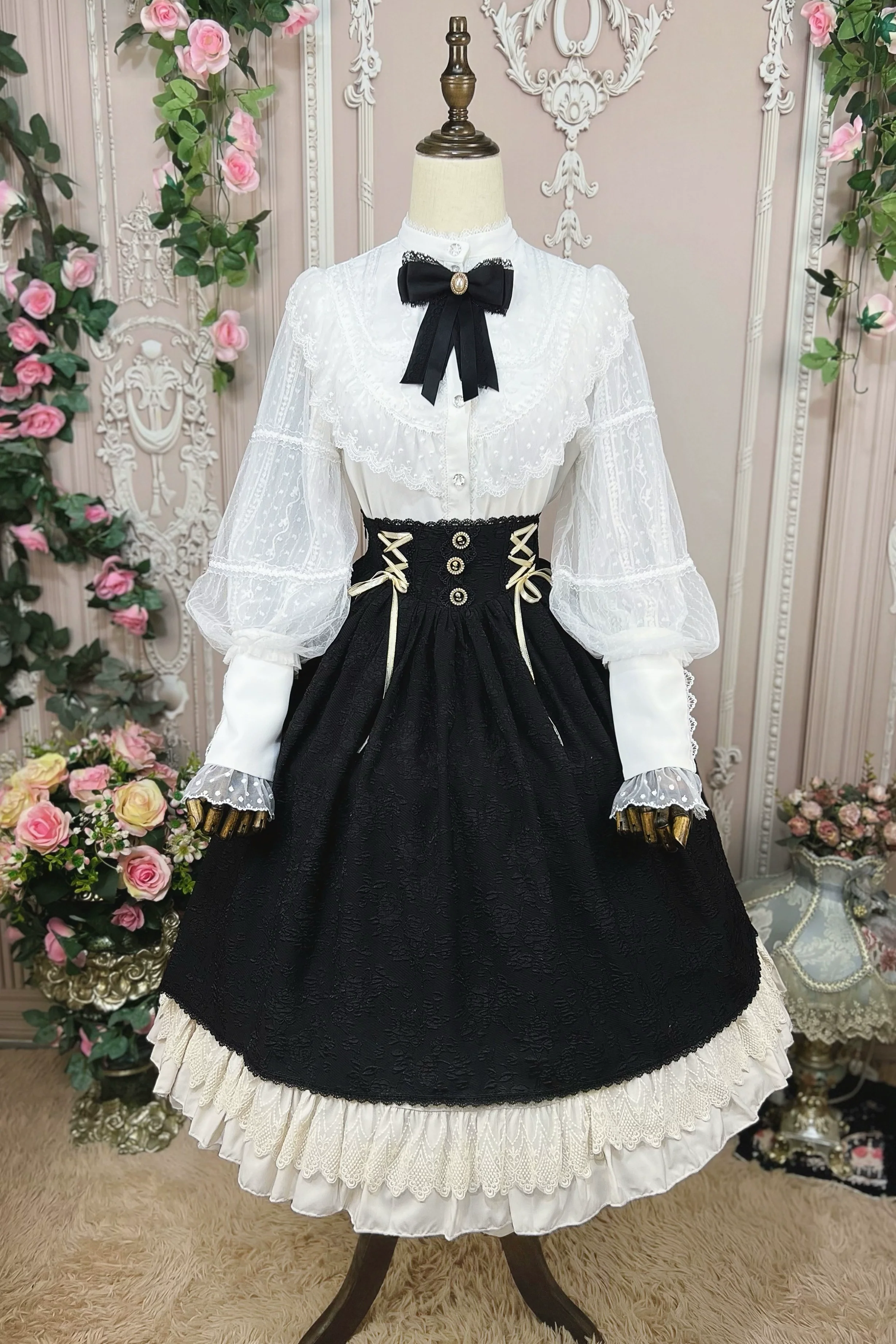 The Heart of the Rose - Elegant Retro Lolita Skirt High Waist SK Blouse - Image 10