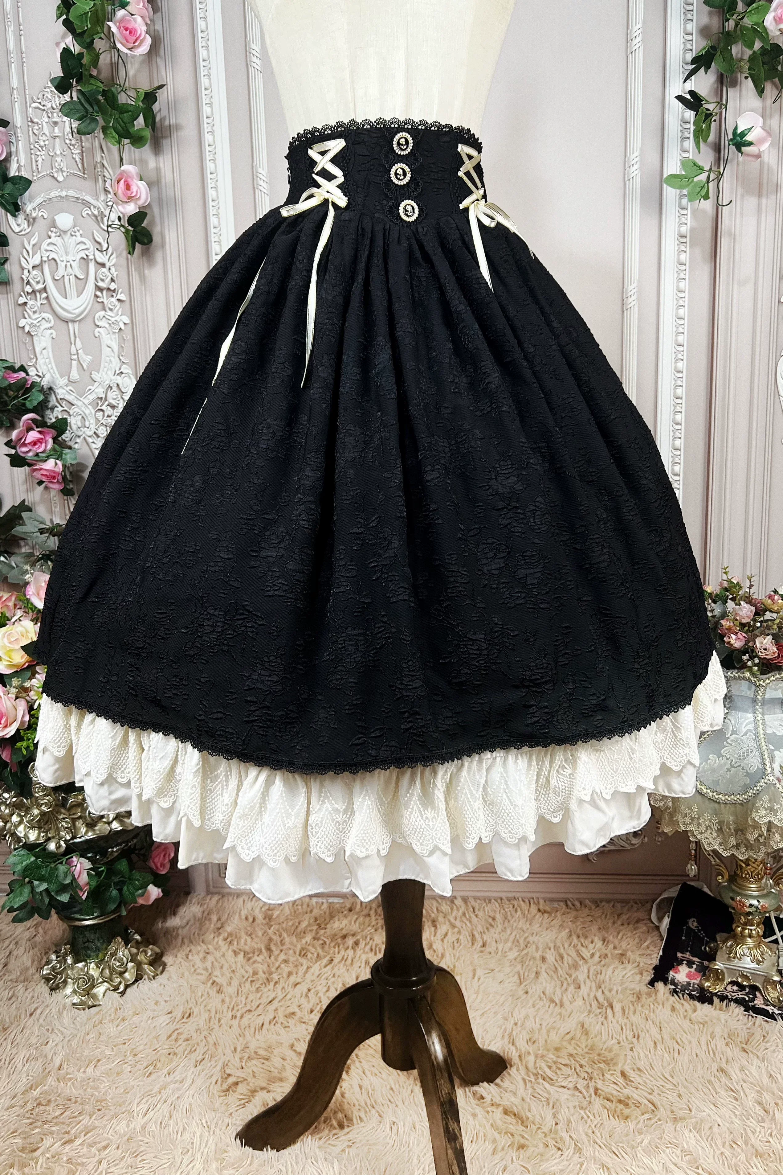 The Heart of the Rose - Elegant Retro Lolita Skirt High Waist SK Blouse - Image 11