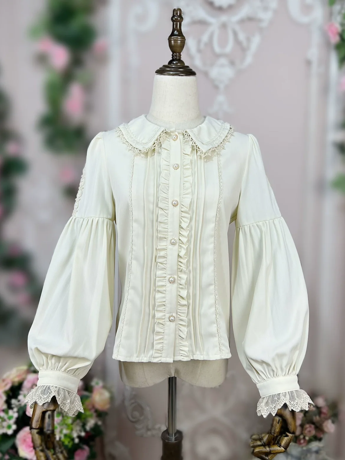 Sweet Lolita Blouse Winter Doll Collar Shirt Long Sleeve Fit Top - Image 4