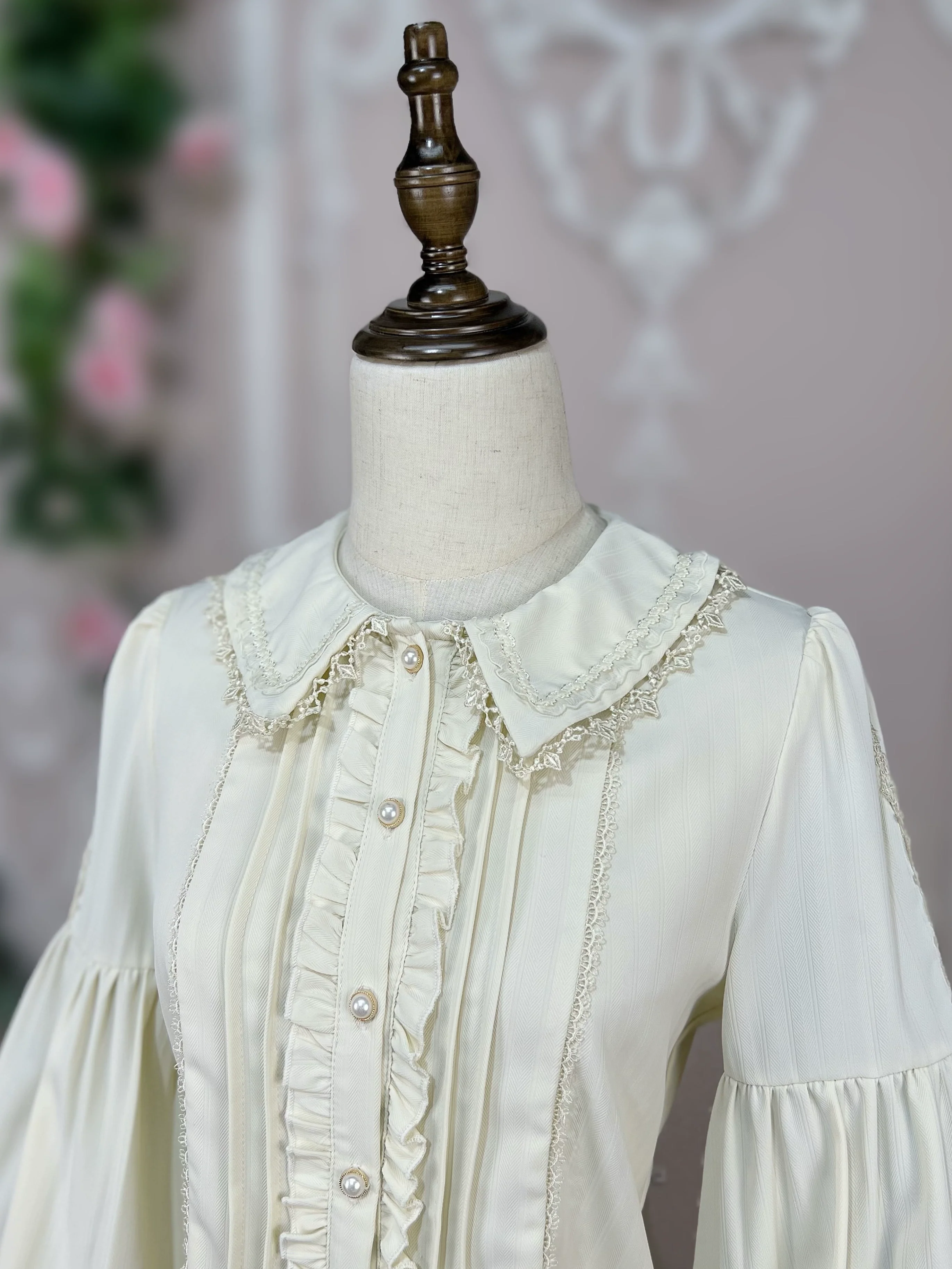 Sweet Lolita Blouse Winter Doll Collar Shirt Long Sleeve Fit Top - Image 5