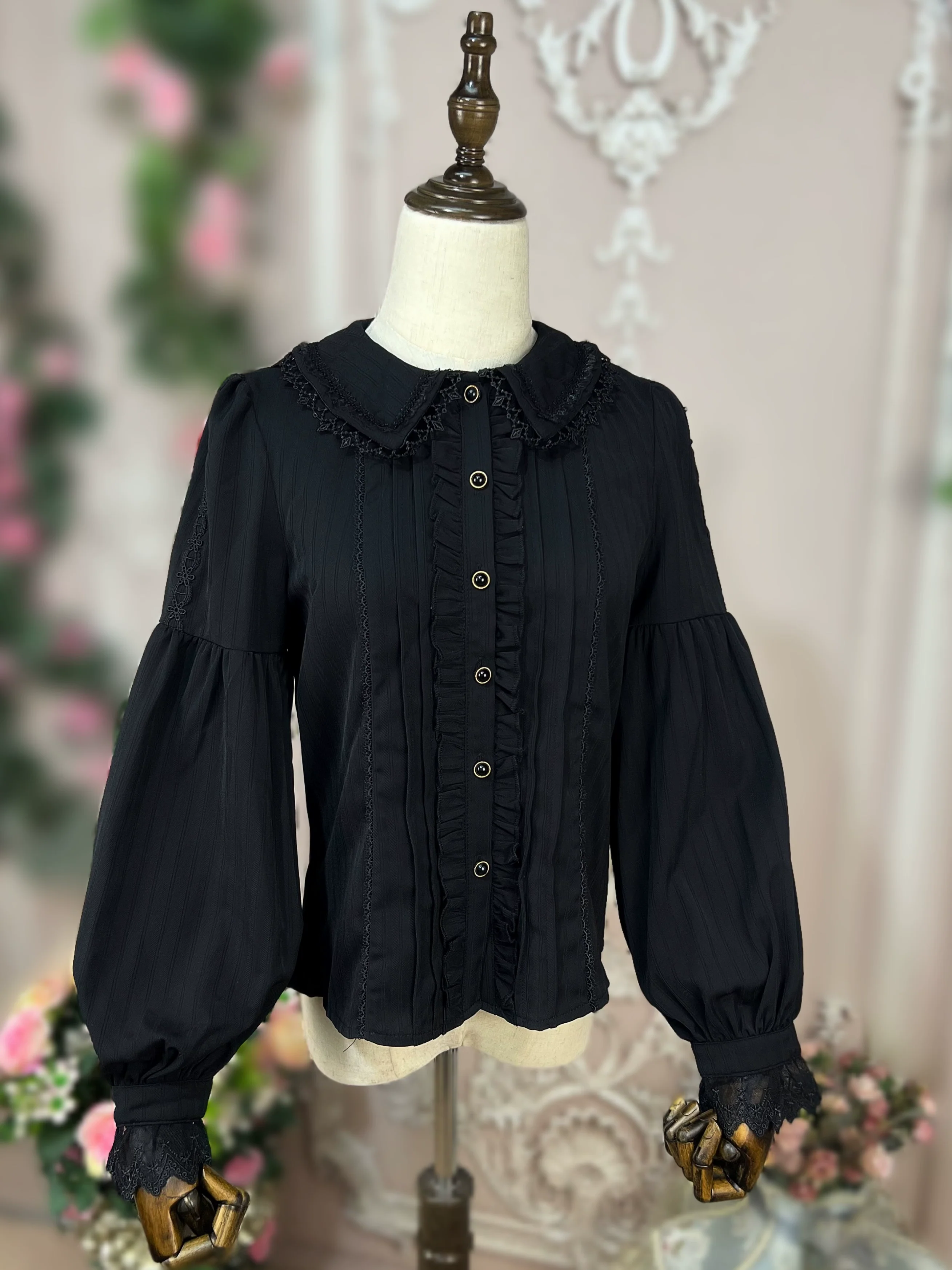 Sweet Lolita Blouse Winter Doll Collar Shirt Long Sleeve Fit Top - Image 6