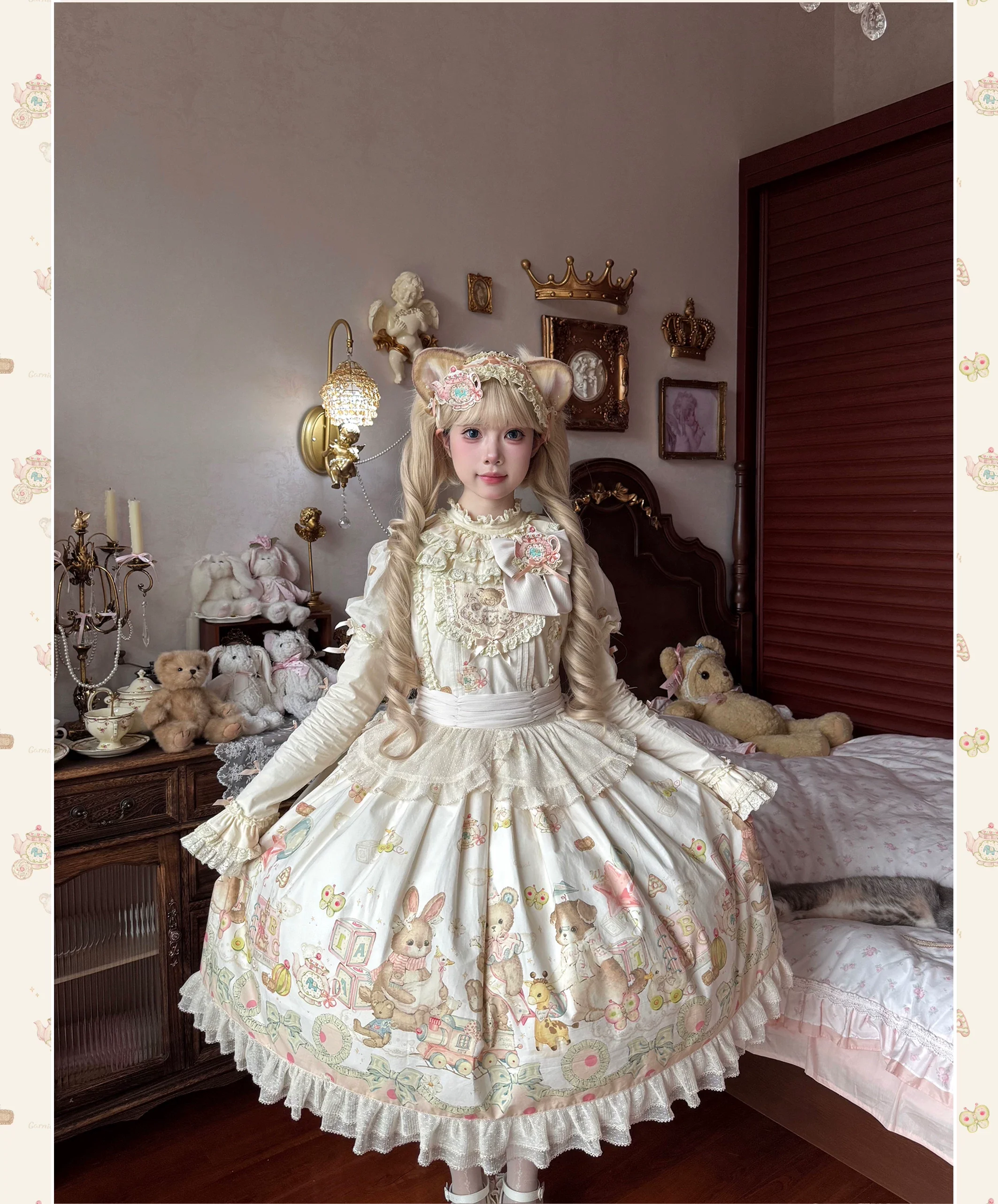 Toy Box - Doll-like Kawaii Lolita OP Dress, Toys Print - Image 11