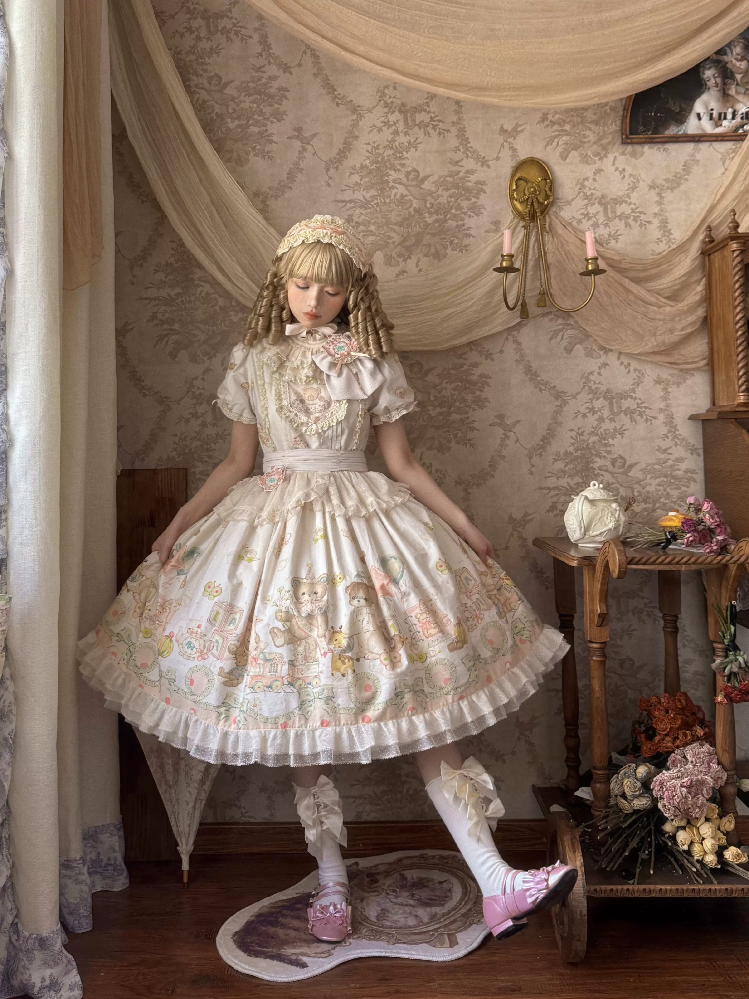 Toy Box - Doll-like Kawaii Lolita OP Dress, Toys Print - Image 12
