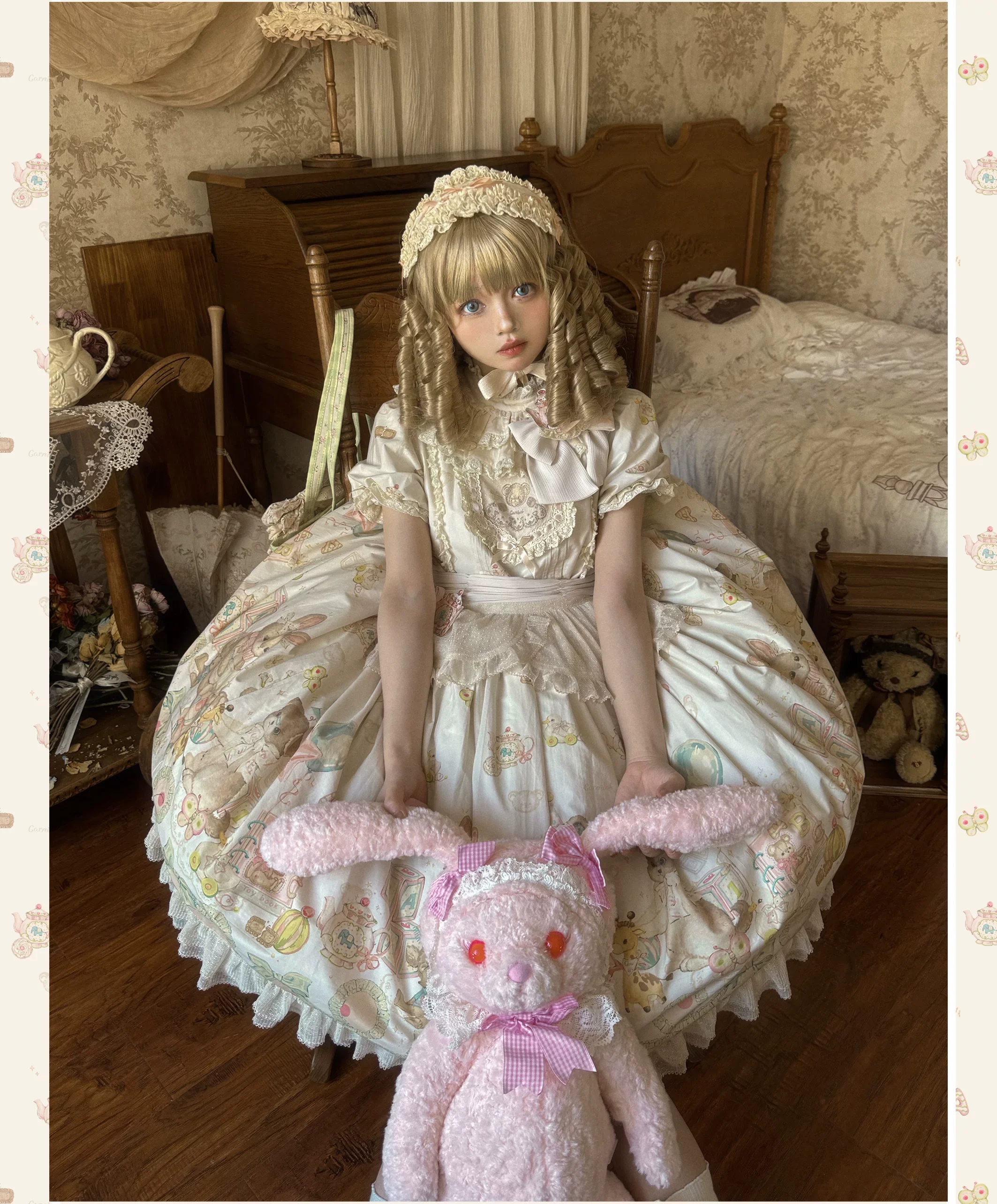 Toy Box - Doll-like Kawaii Lolita OP Dress, Toys Print - Image 16