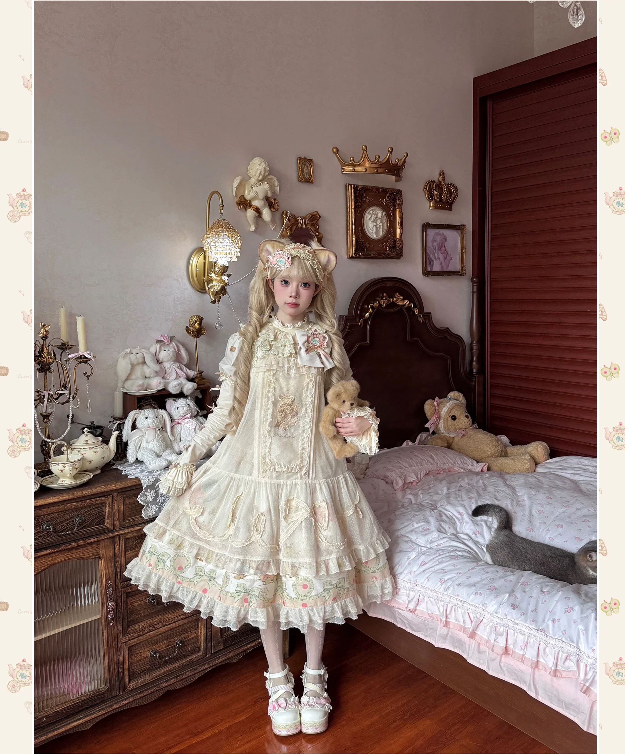 Toy Box - Doll-like Kawaii Lolita OP Dress, Toys Print - Image 19