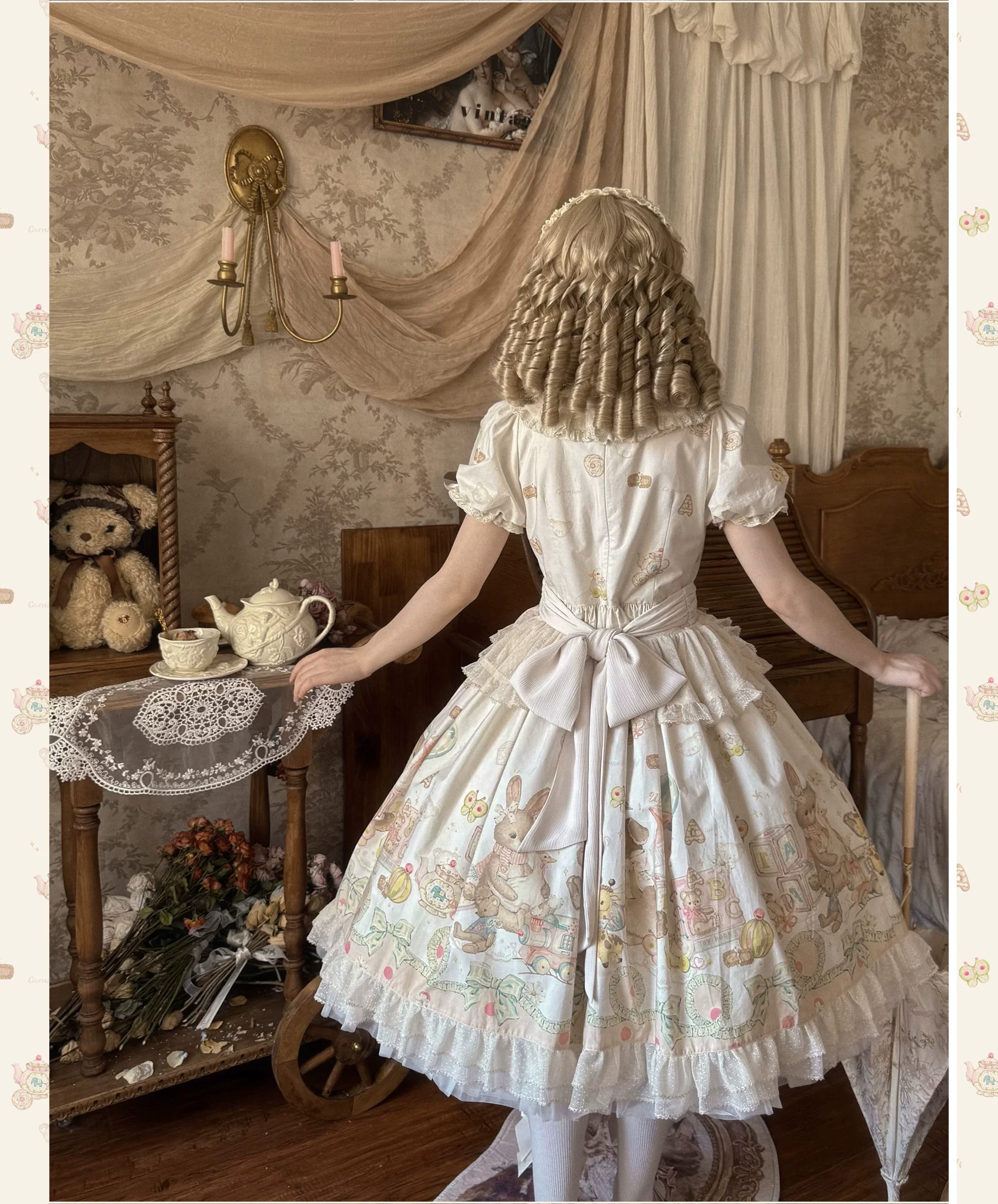 Toy Box - Doll-like Kawaii Lolita OP Dress, Toys Print - Image 2