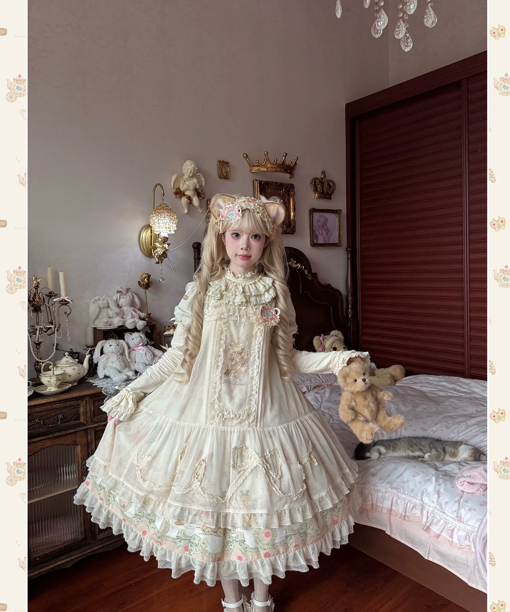 Toy Box - Doll-like Kawaii Lolita OP Dress, Toys Print - Image 20