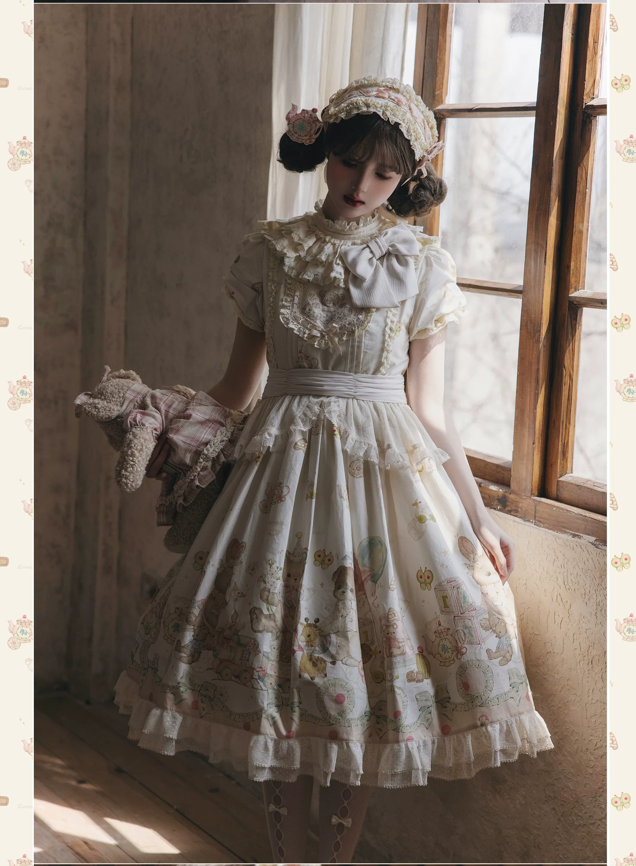 Toy Box - Doll-like Kawaii Lolita OP Dress, Toys Print - Image 21