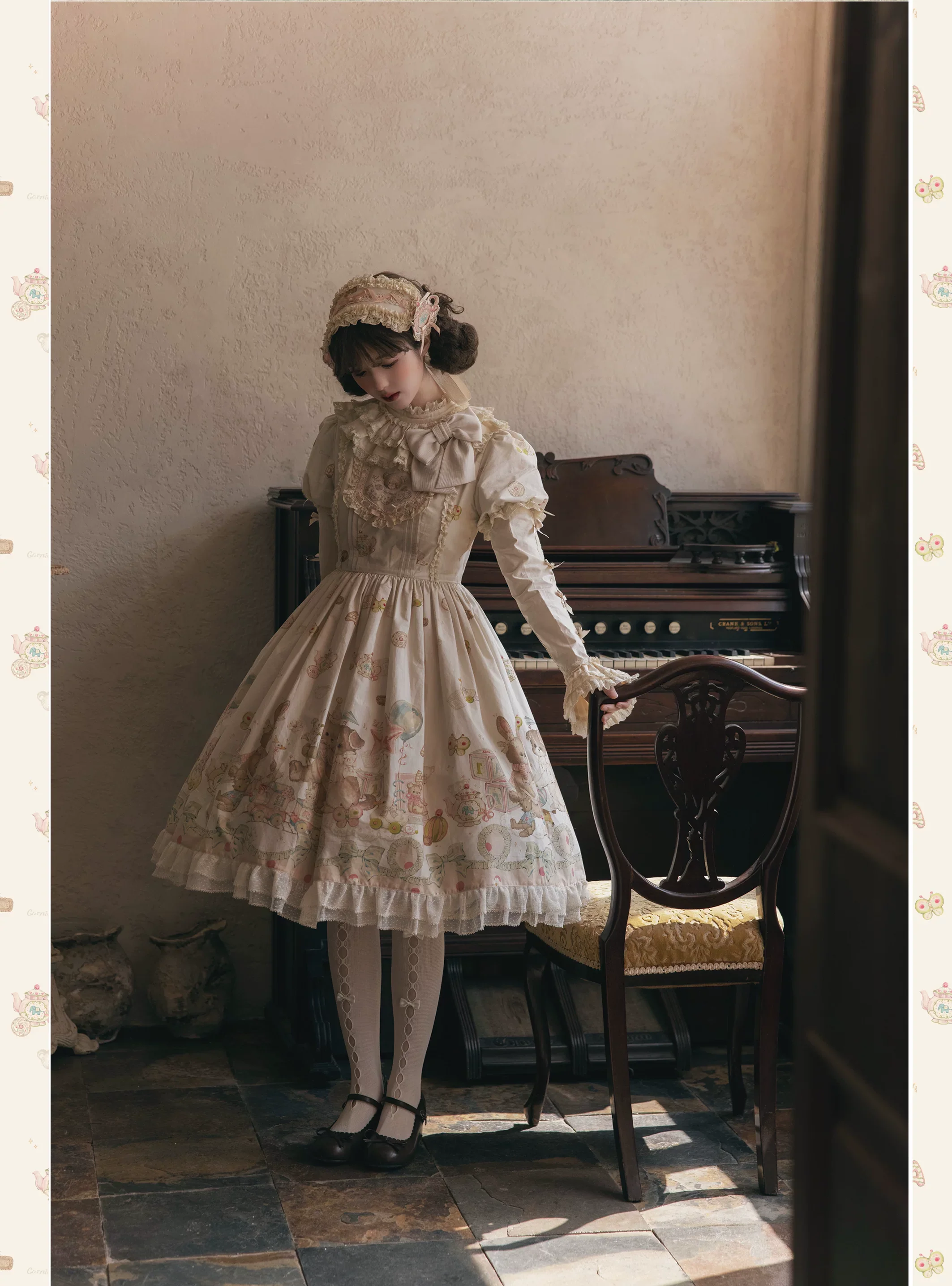 Toy Box - Doll-like Kawaii Lolita OP Dress, Toys Print - Image 22