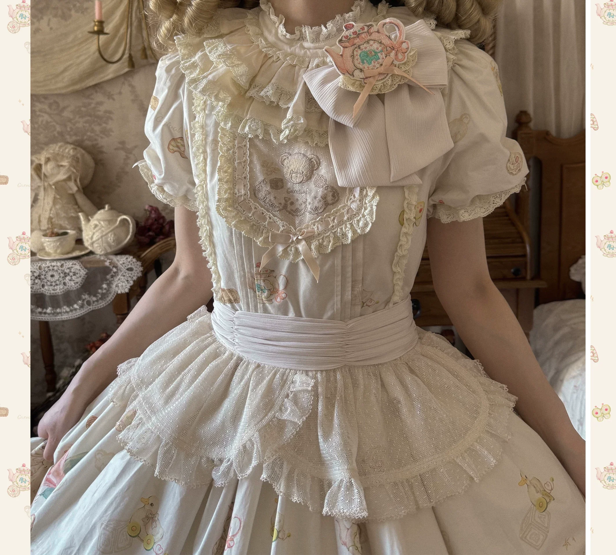 Toy Box - Doll-like Kawaii Lolita OP Dress, Toys Print - Image 24