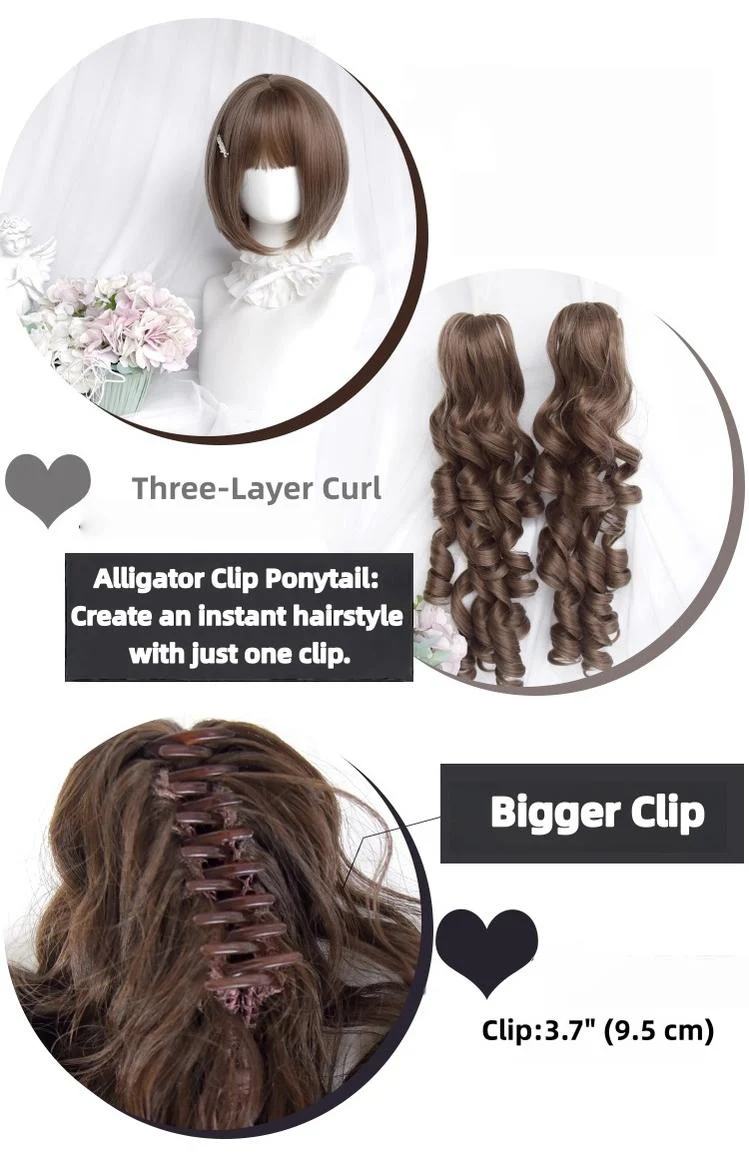 Sinwavy - Doll Like Lolita Wig, Detachable Curl Ponytails - Image 4