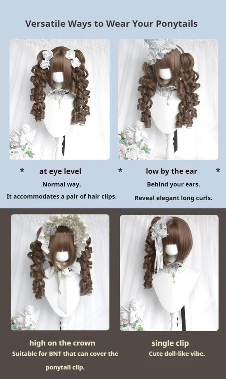 Sinwavy - Doll Like Lolita Wig, Detachable Curl Ponytails - Image 5