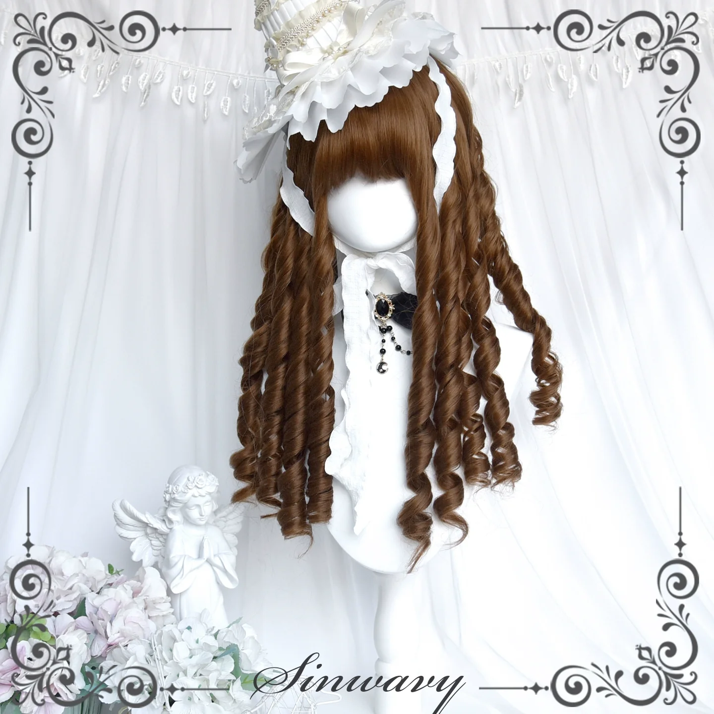 Sinwavy - Doll-like Roman Curl Lolita Wig, Straight Bangs - Image 2