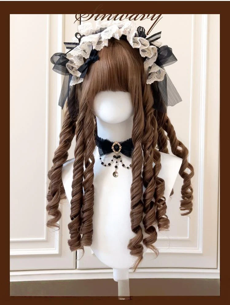 Sinwavy - Doll-like Roman Curl Lolita Wig, Straight Bangs - Image 3