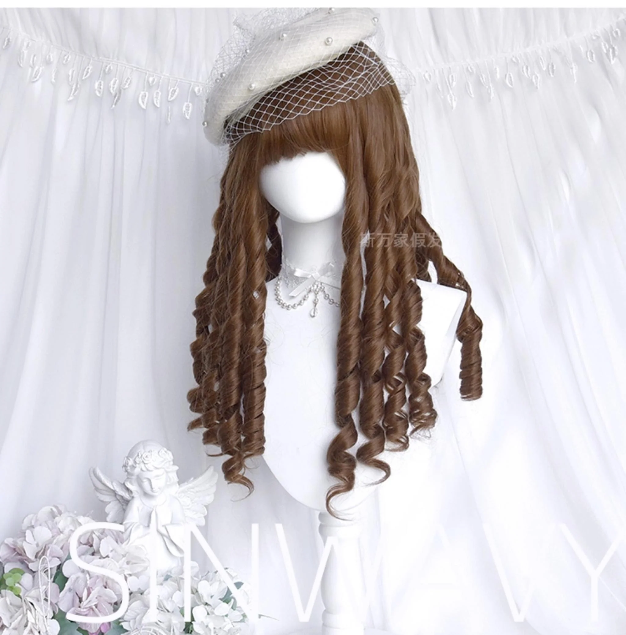 Sinwavy - Doll-like Roman Curl Lolita Wig, Straight Bangs - Image 6