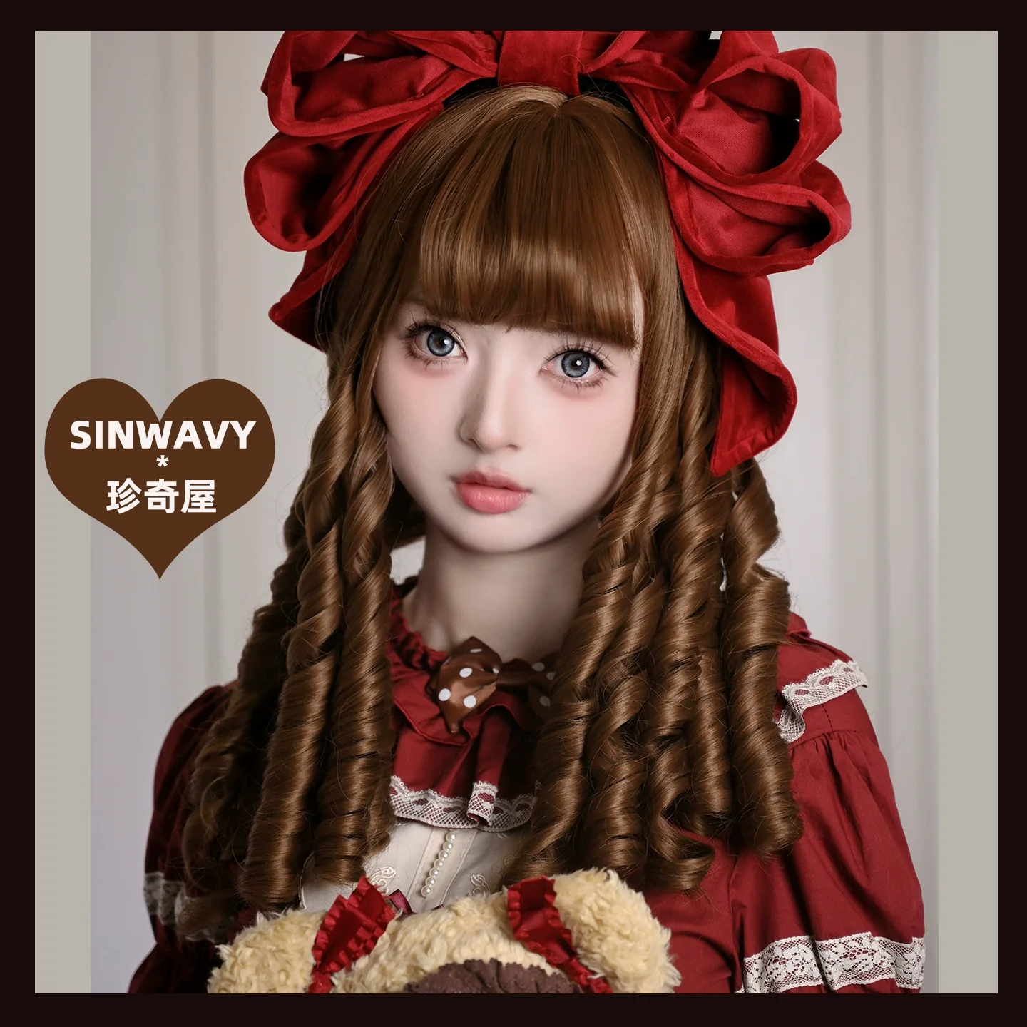 Sinwavy - Doll-like Roman Curl Lolita Wig, Straight Bangs - Image 7
