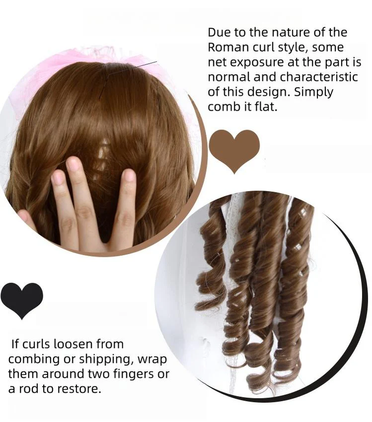 Sinwavy - Doll-like Roman Curl Lolita Wig, Straight Bangs - Image 8
