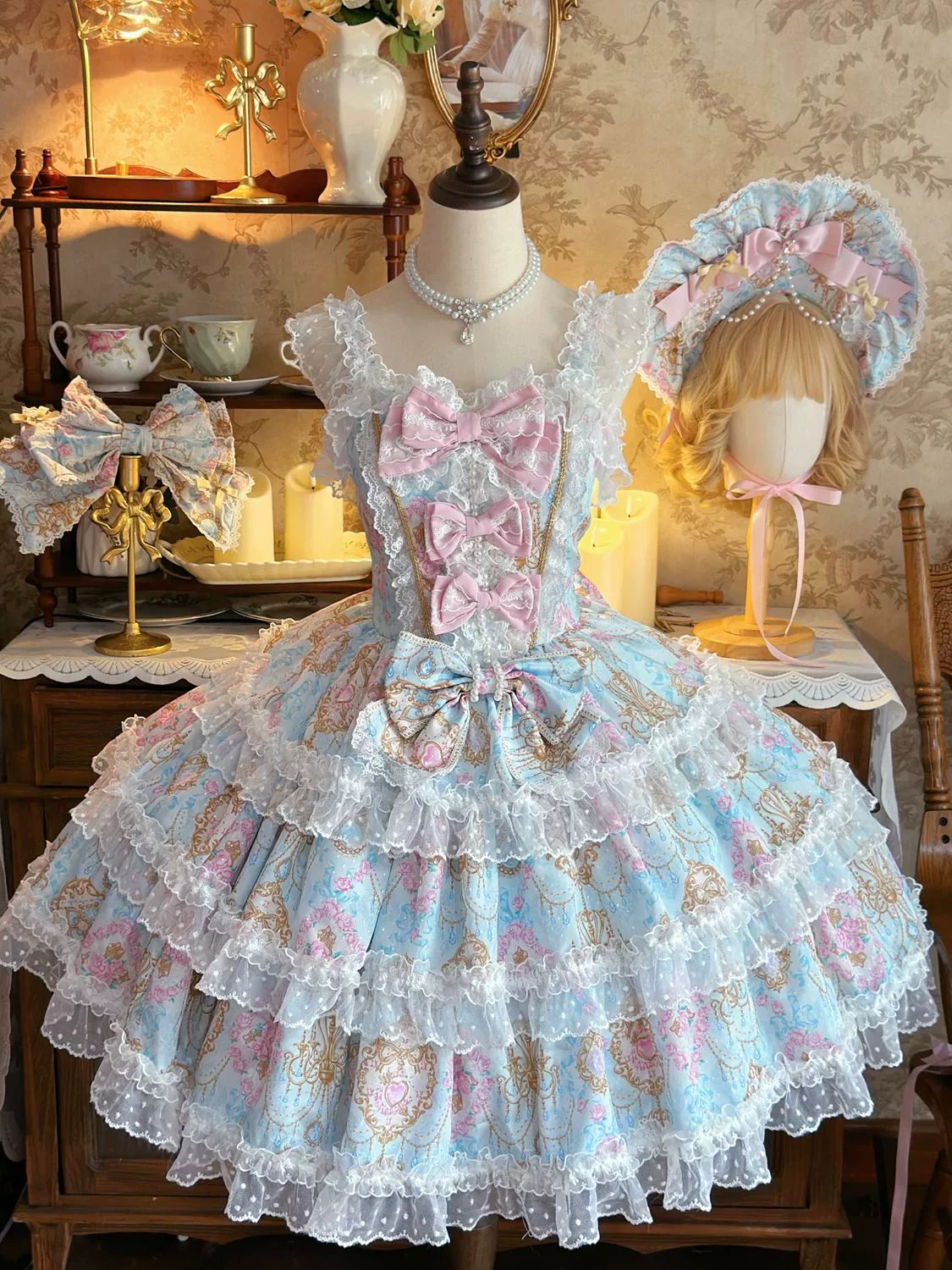 Hanguliang - Candelabra Ode - Doll-like Sweet Lolita JSK Dress, Side Zipper - Image 3