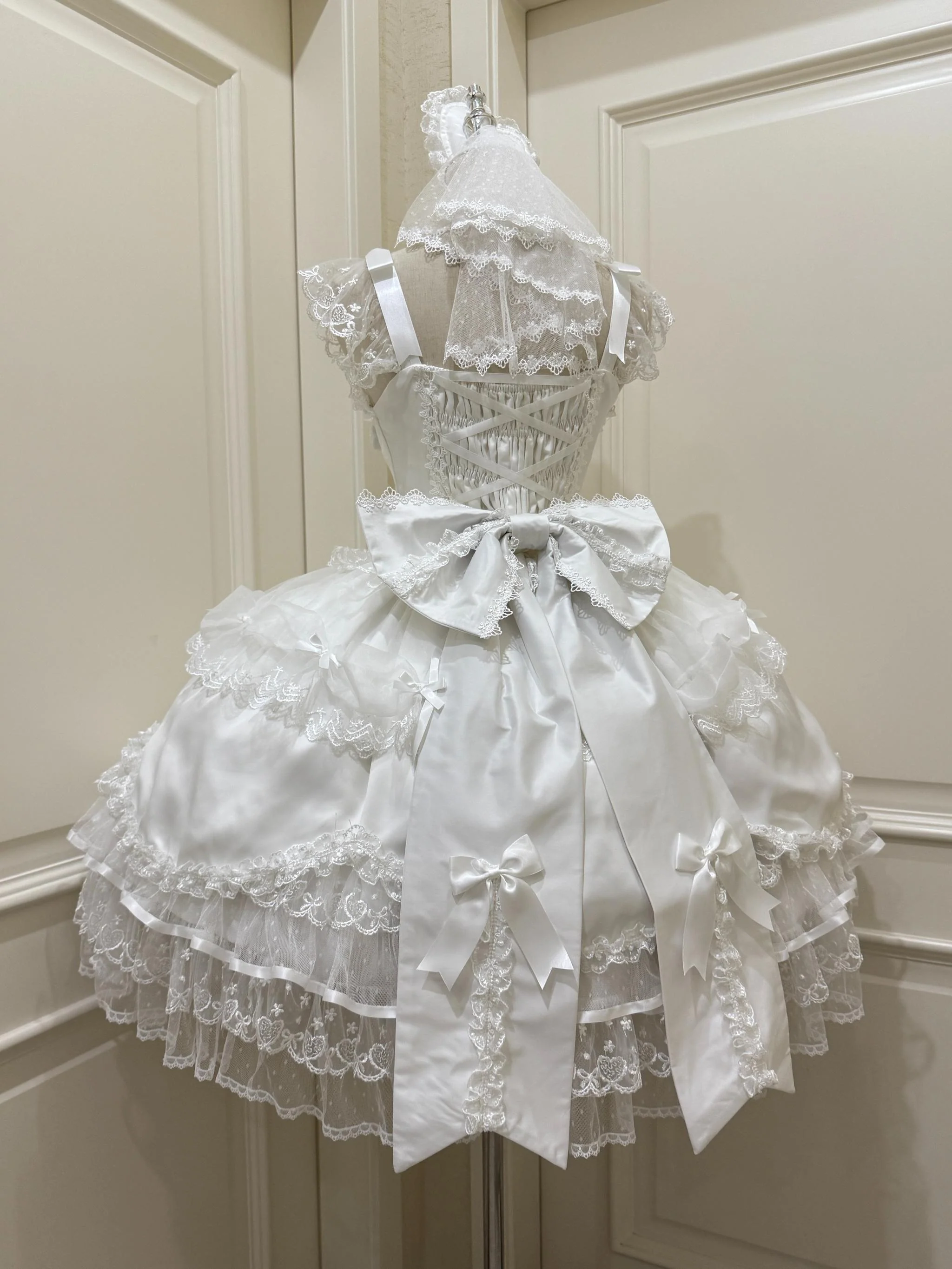 Velvet Sweetheart - Doll-like Sweet Lolita Jumper Dress, Bow Accents - Image 9