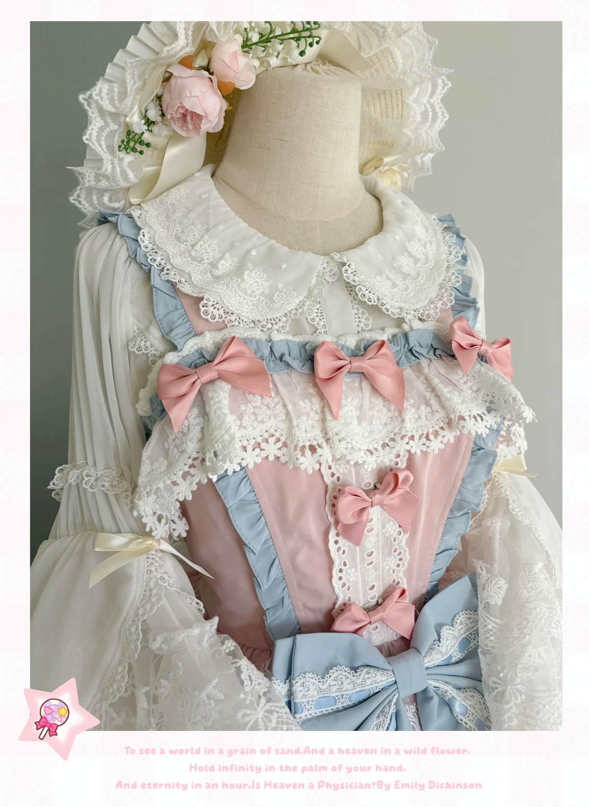 Qianmu - Granulated Sugar - Doll-like Sweet Lolita Lace Blouse, Hime Sleeve - Image 10